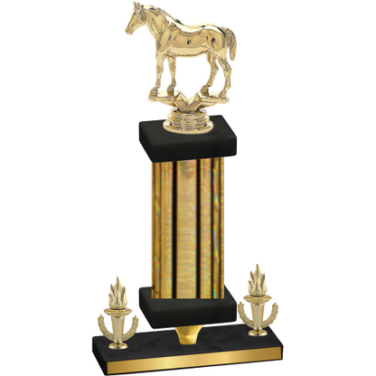 Premium Single Gold Glacier Victory Horses Trophy