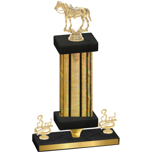 Premium Single Gold Glacier Third Place Horses Trophy