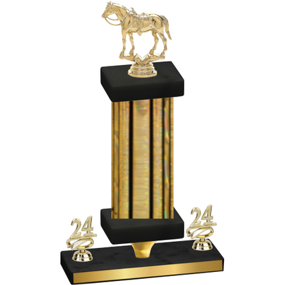 Premium Single Gold Glacier Year Horses Trophy