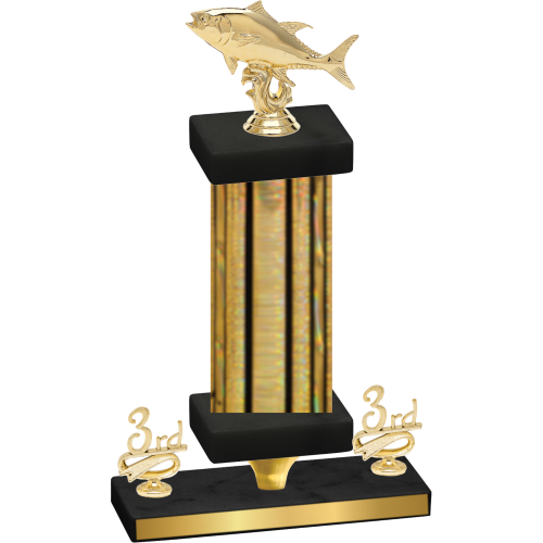Premium Single Gold Glacier Third Place Fishing Trophy