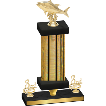 Premium Single Gold Glacier Third Place Fishing Trophy