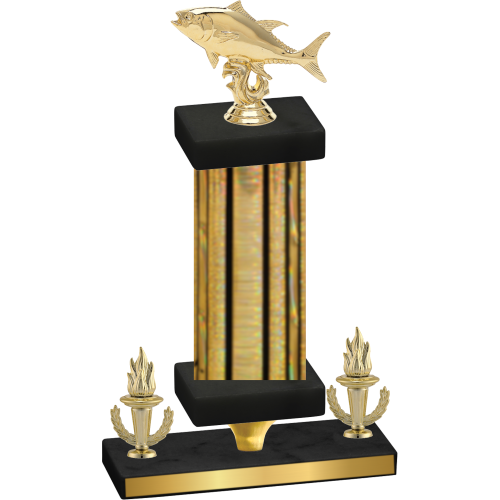 Premium Single Gold Glacier Victory Fishing Trophy
