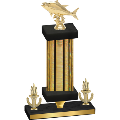 Premium Single Gold Glacier Victory Fishing Trophy