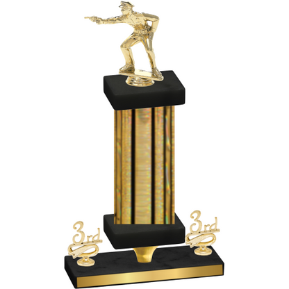 Premium Single Gold Glacier Third Place Shooter Trophy