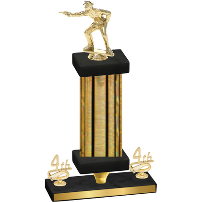 Premium Single Gold Glacier Fourth Place Shooter Trophy