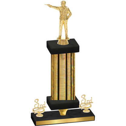Premium Single Gold Glacier Third Place Shooter Trophy