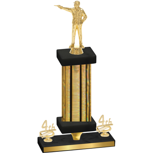 Premium Single Gold Glacier Fourth Place Shooter Trophy