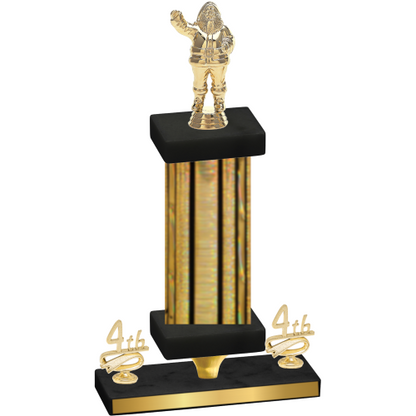Premium Single Gold Glacier Fourth Place Holiday Trophy