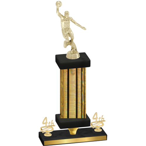 Premium Single Gold Glacier Fourth Place Basketball Trophy