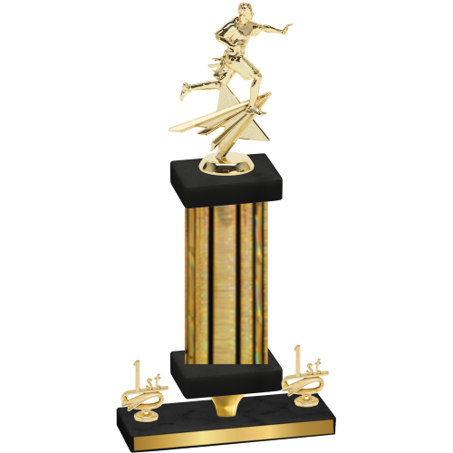 Premium Single Gold Glacier First Place Flag Football Trophy