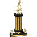 Premium Single Gold Glacier Year Flag Football Trophy