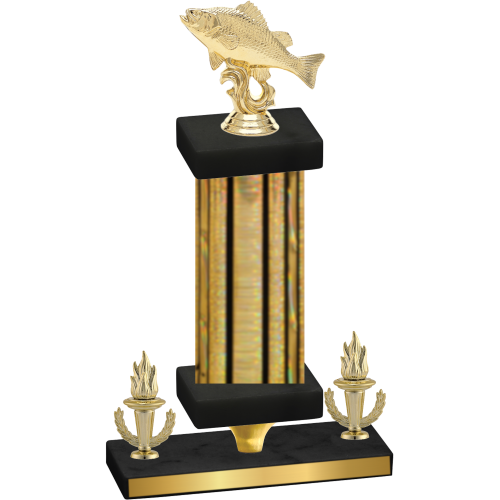 Premium Single Gold Glacier Victory Fishing Trophy