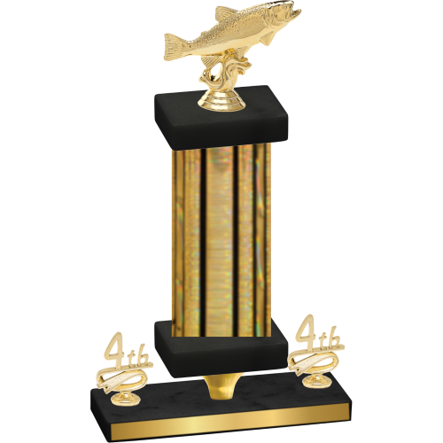 Premium Single Gold Glacier Fourth Place Fishing Trophy