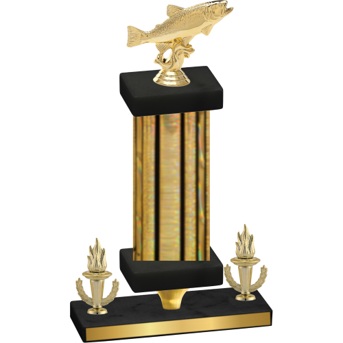 Premium Single Gold Glacier Victory Fishing Trophy