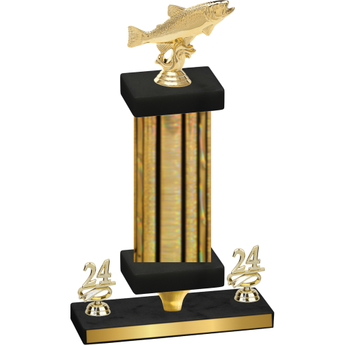 Premium Single Gold Glacier Year Fishing Trophy