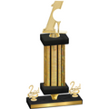 Premium Single Gold Glacier Second Place Golf Trophy