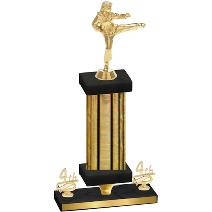 Premium Single Gold Glacier Fourth Place Karate Trophy
