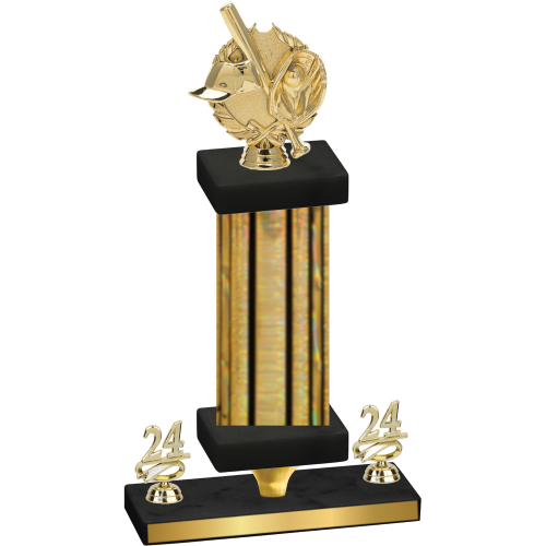 Premium Single Gold Glacier Year Baseball Trophy