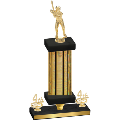 Premium Single Gold Glacier Fourth Place Baseball Trophy