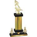 Premium Single Gold Carbon Fiber Victory Football Trophy