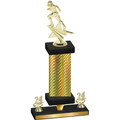Premium Single Gold Carbon Fiber Year Football Trophy