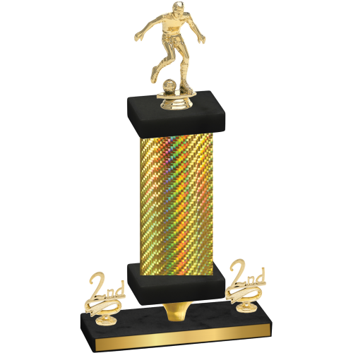 Premium Single Gold Carbon Fiber Second Place Soccer Trophy