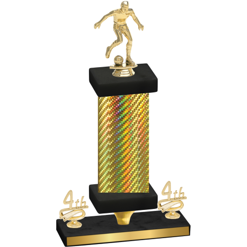 Premium Single Gold Carbon Fiber Fourth Place Soccer Trophy