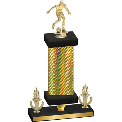 Premium Single Gold Carbon Fiber Victory Soccer Trophy