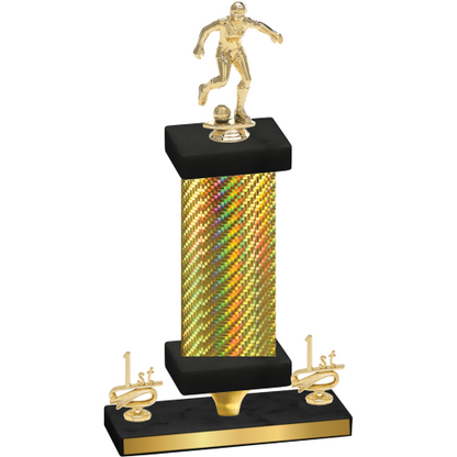 Premium Single Gold Carbon Fiber First Place Soccer Trophy