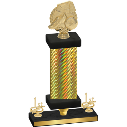 Premium Single Gold Carbon Fiber First Place Soccer Trophy