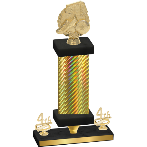Premium Single Gold Carbon Fiber Fourth Place Soccer Trophy