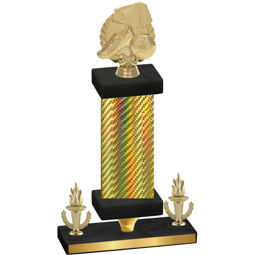 Premium Single Gold Carbon Fiber Victory Soccer Trophy