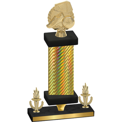 Premium Single Gold Carbon Fiber Victory Soccer Trophy