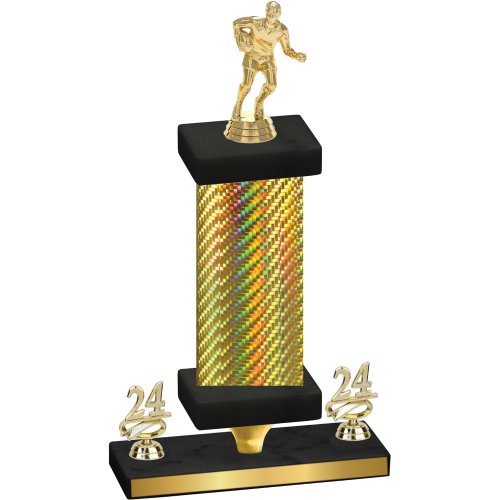 Premium Single Gold Carbon Fiber Year Rugby Trophy