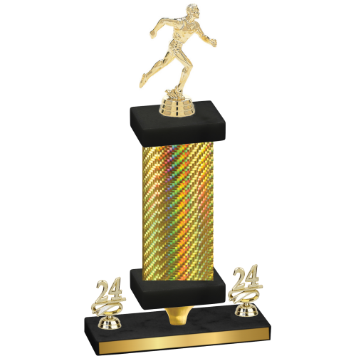 Premium Single Gold Carbon Fiber Year Running Trophy
