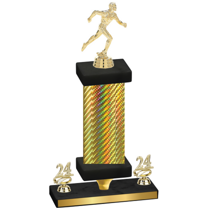 Premium Single Gold Carbon Fiber Year Running Trophy