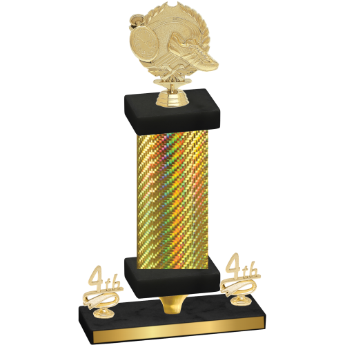 Premium Single Gold Carbon Fiber Fourth Place Running Trophy