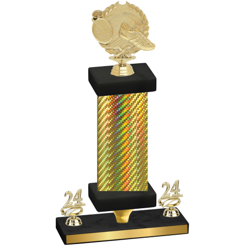 Premium Single Gold Carbon Fiber Year Running Trophy