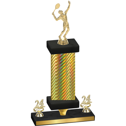 Premium Single Gold Carbon Fiber Year Tennis Trophy