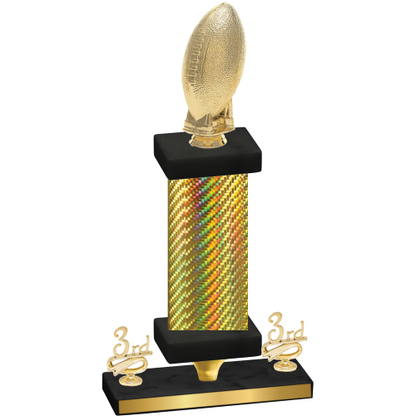 Premium Single Gold Carbon Fiber Third Place Football Trophy