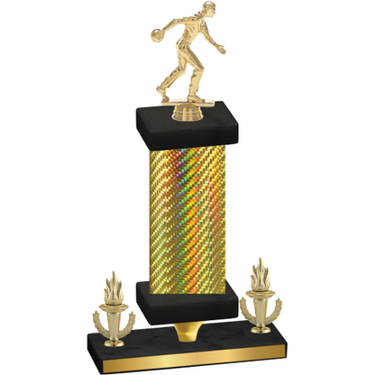 Premium Single Gold Carbon Fiber Victory Bowling Trophy