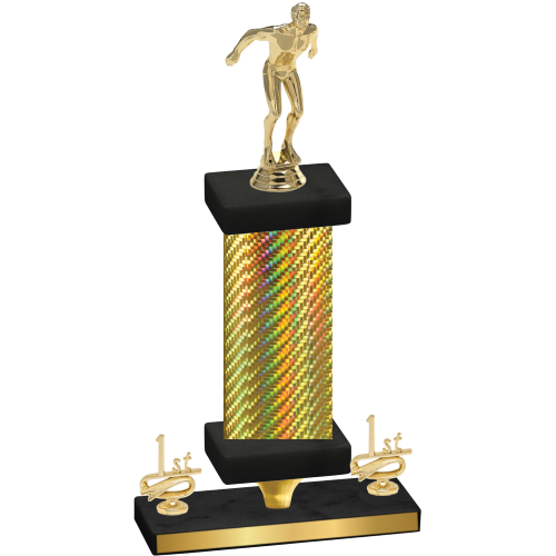 Premium Single Gold Carbon Fiber First Place Swimming Trophy