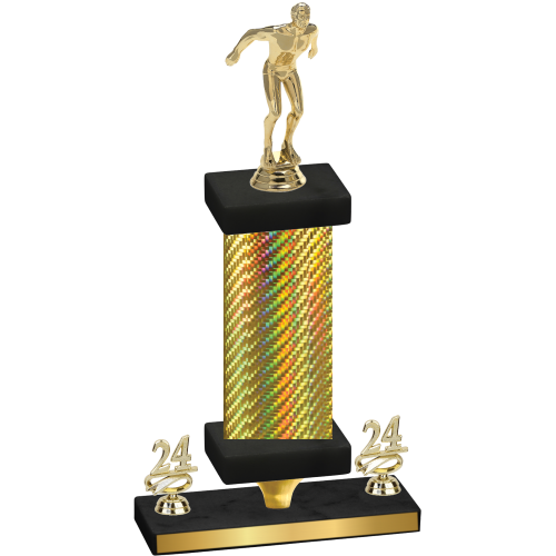 Premium Single Gold Carbon Fiber Year Swimming Trophy