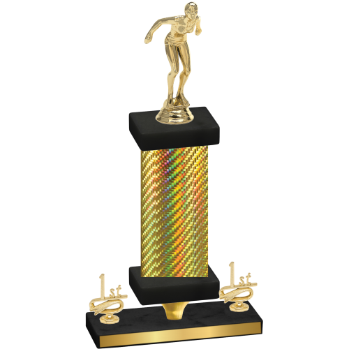 Premium Single Gold Carbon Fiber First Place Tennis Trophy