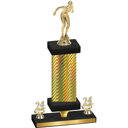 Premium Single Gold Carbon Fiber Year Tennis Trophy