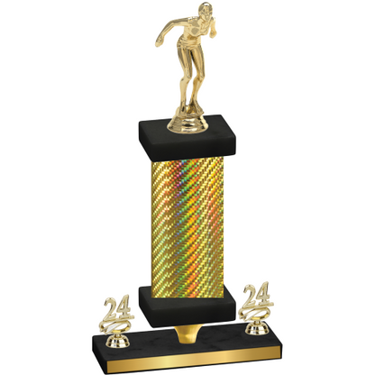 Premium Single Gold Carbon Fiber Year Tennis Trophy