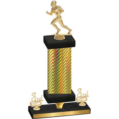 Premium Single Gold Carbon Fiber Third Place Football Trophy
