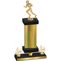 Premium Single Gold Carbon Fiber Fourth Place Football Trophy