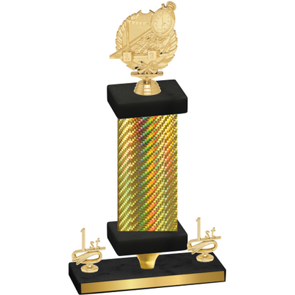 Premium Single Gold Carbon Fiber First Place Swimming Trophy