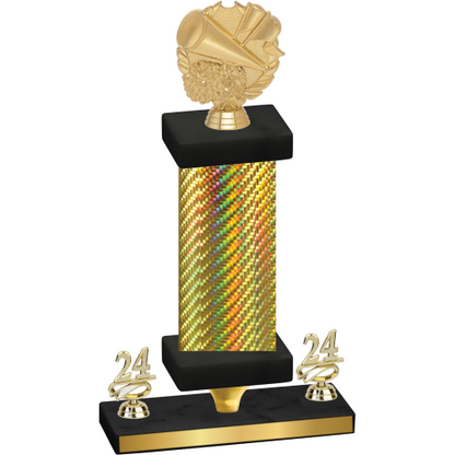 Premium Single Gold Carbon Fiber Year Cheerleading Trophy